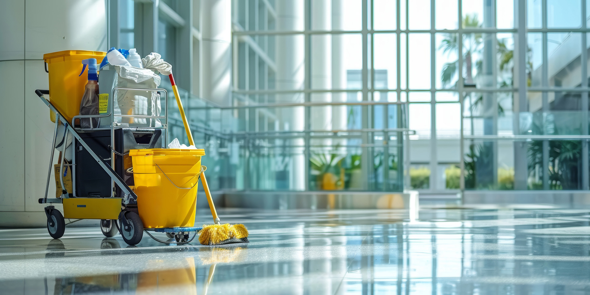 Glas-office-with-mop-bucket